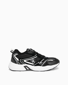 Leather Sneakers, Black/Bright White, hi-res