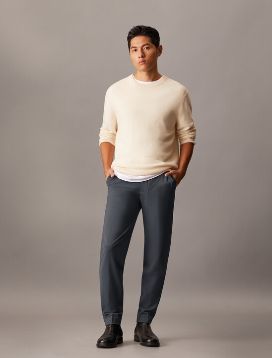 Wool Blend Elastic Classic Trouser