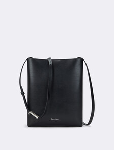 Line Leather Crossbody Bag, Black Beauty, hi-res