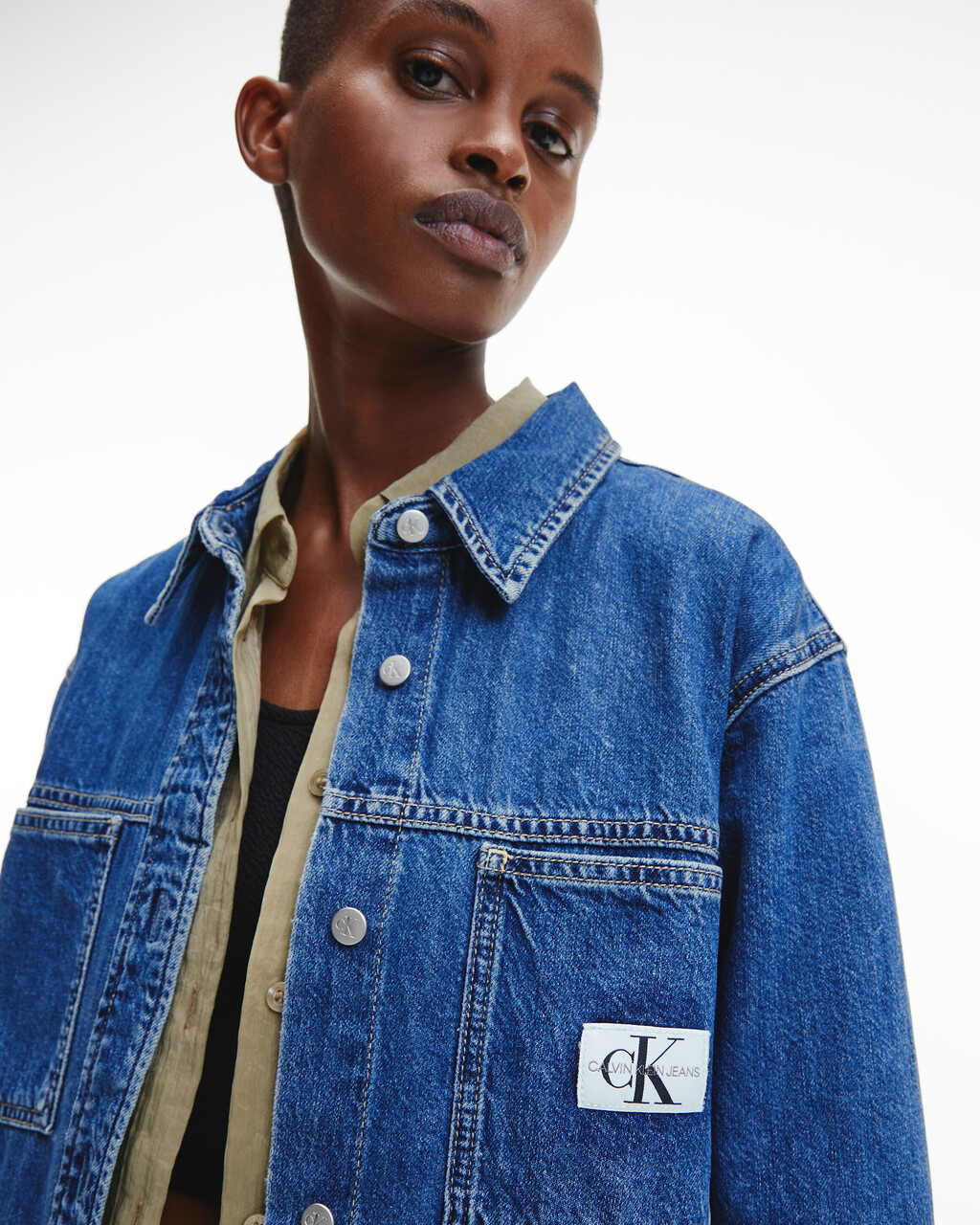 UTILITY DENIM SHIRT DRESS, Denim Dark, hi-res
