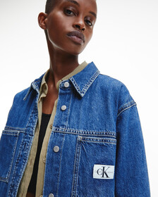 UTILITY DENIM SHIRT DRESS, Denim Dark, hi-res