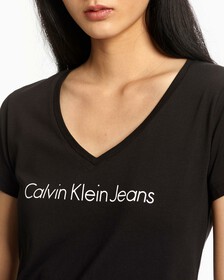 V NECK LOGO TEE, Ck Black, hi-res