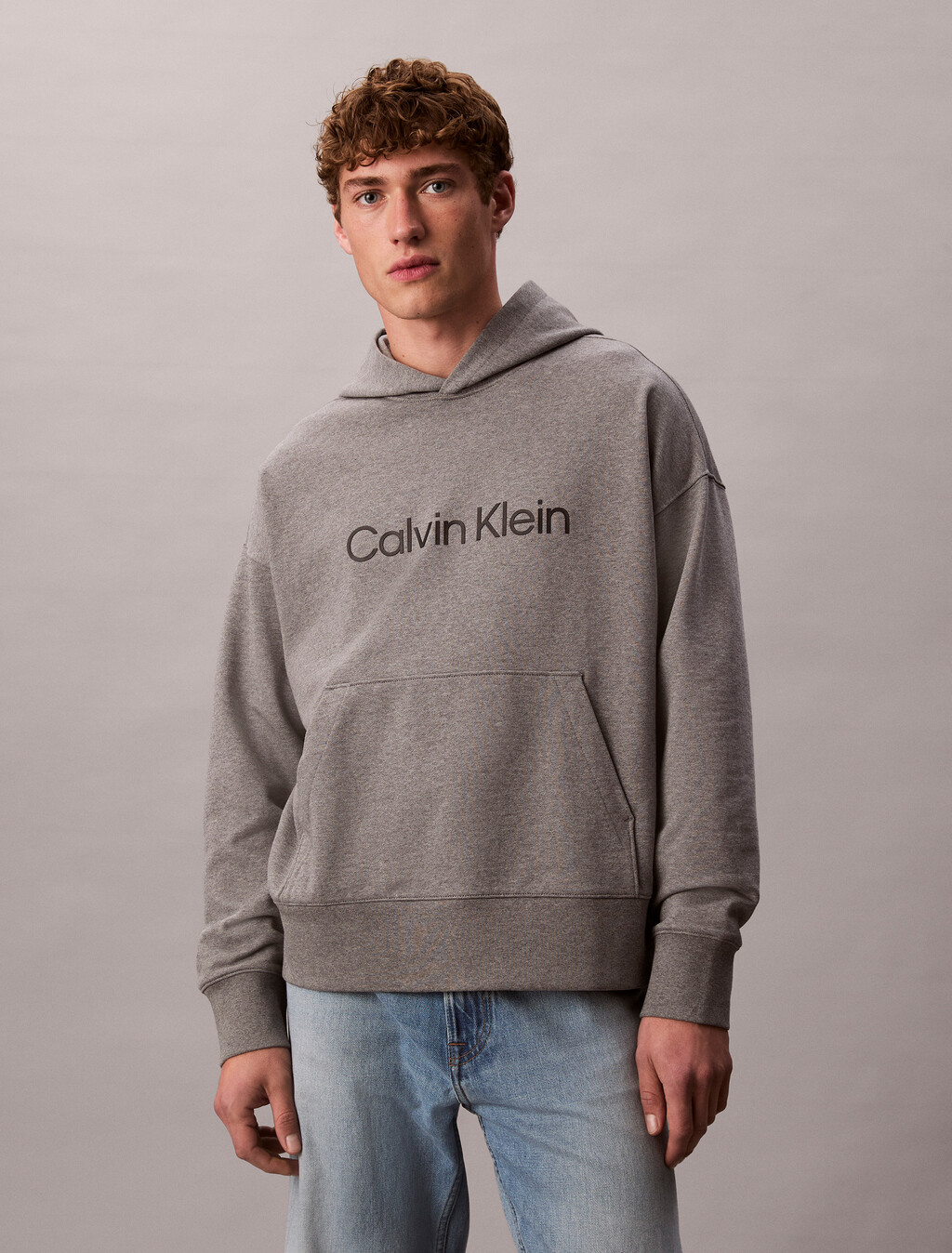 Standard Logo Premium Terry Hoodie, Medium Grey Heather, hi-res