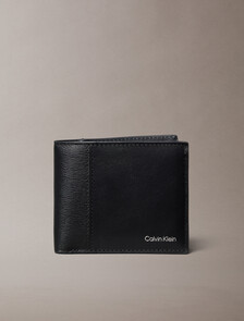 Leather RFID Billfold Wallet, Black, hi-res