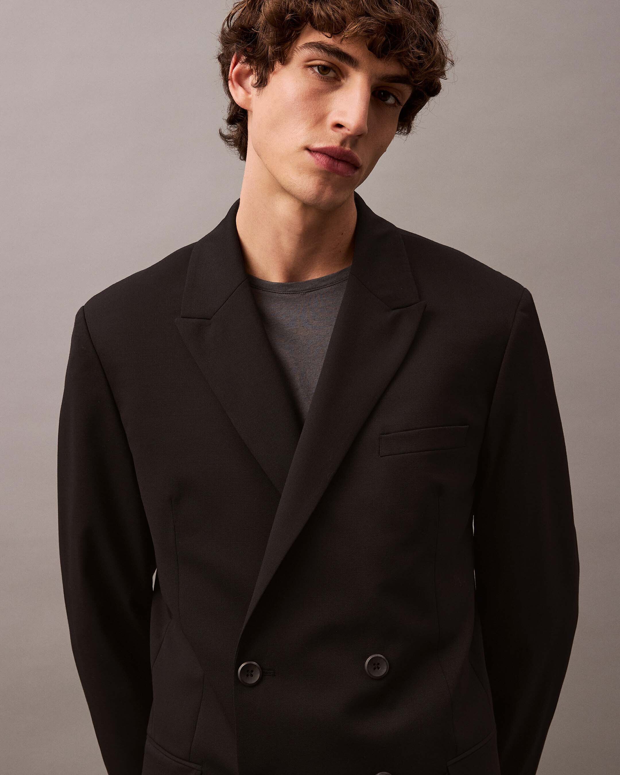 SAINT LAURENT Double-breasted wool coat | Harvey Nichols