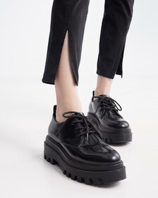 Ultimate Stretch High Rise Skinny Black Ankle Jeans, Washd Black Twisted Side Seam Split, hi-res