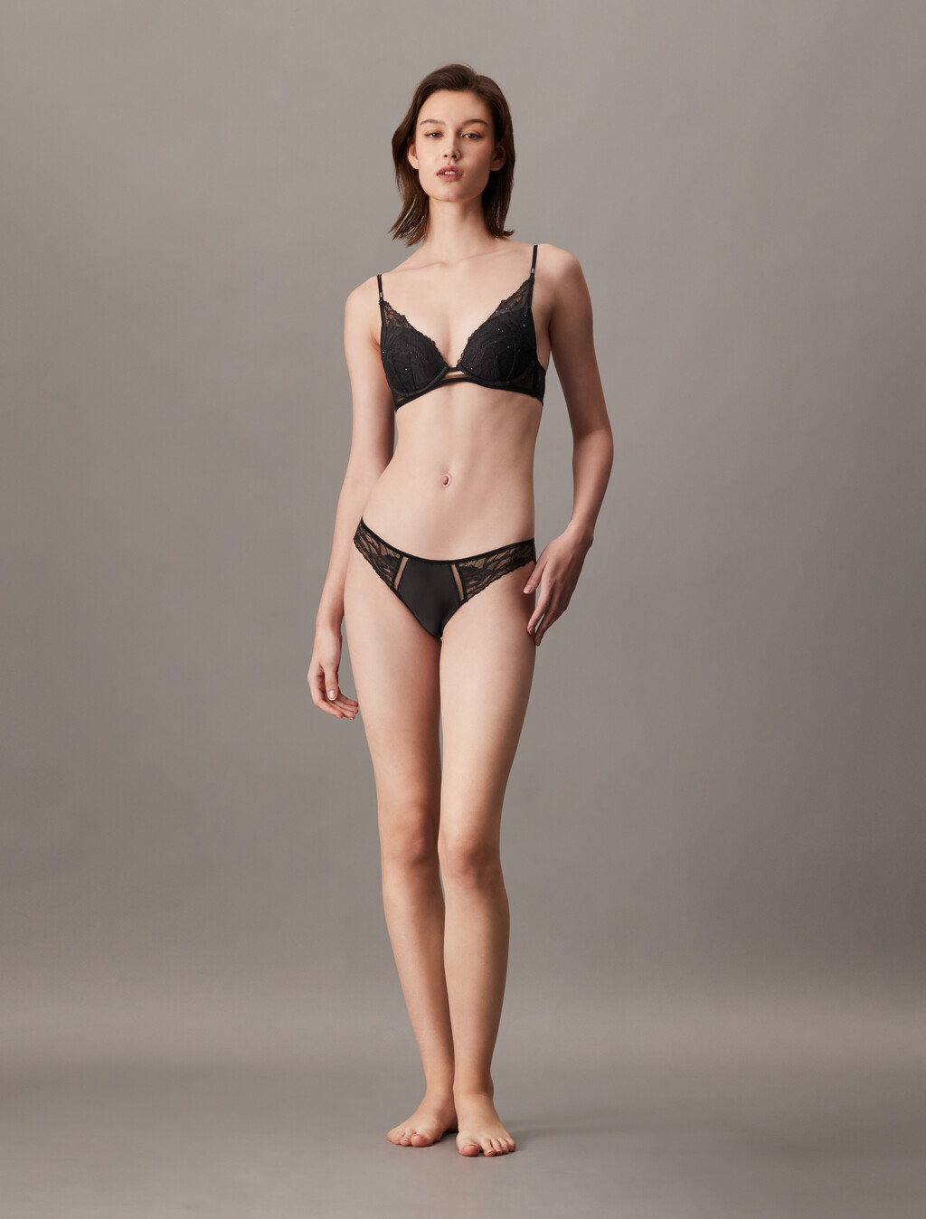 CK Black Sequin Bikini, Black, hi-res