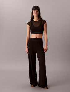 Performance Wide Leg Sculpt Trousers, Black, hi-res