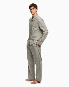 PURE COTTON SLEEP BUTTON DOWN SHIRT, Grey Heather, hi-res