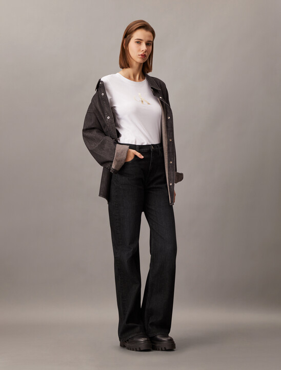 Italian High Rise Wide Leg Jeans