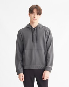 ACTIVE ICON HALF ZIP HOODIE, GREEN CHIC, hi-res