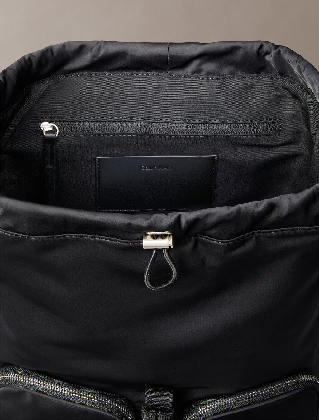 Soft Satin Nylon Flap Backpack, Black, hi-res