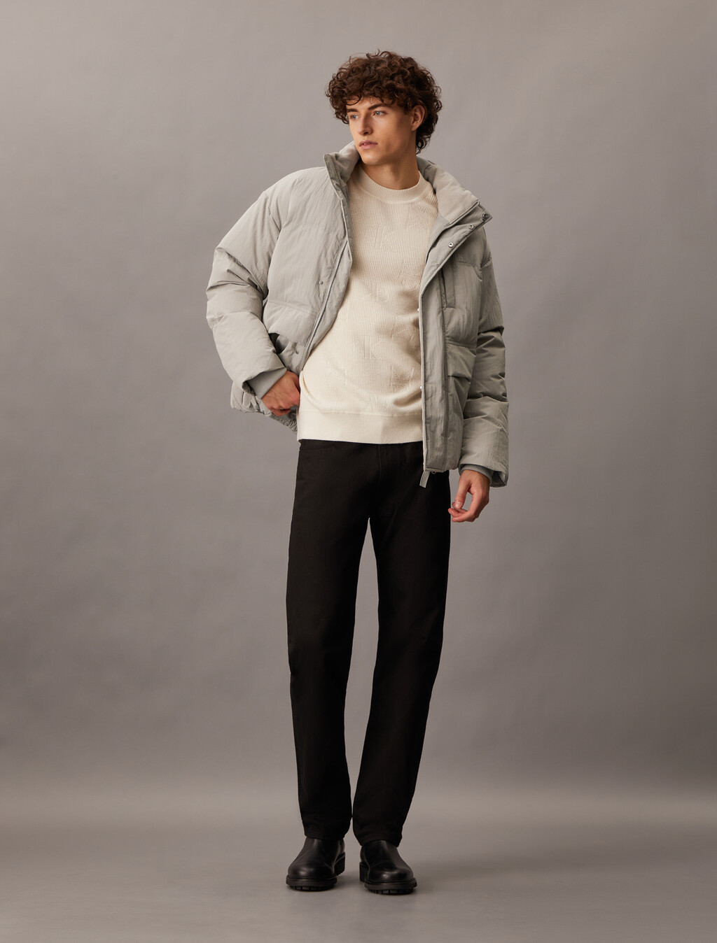 Packable Down Jacket, Flint Gray, hi-res