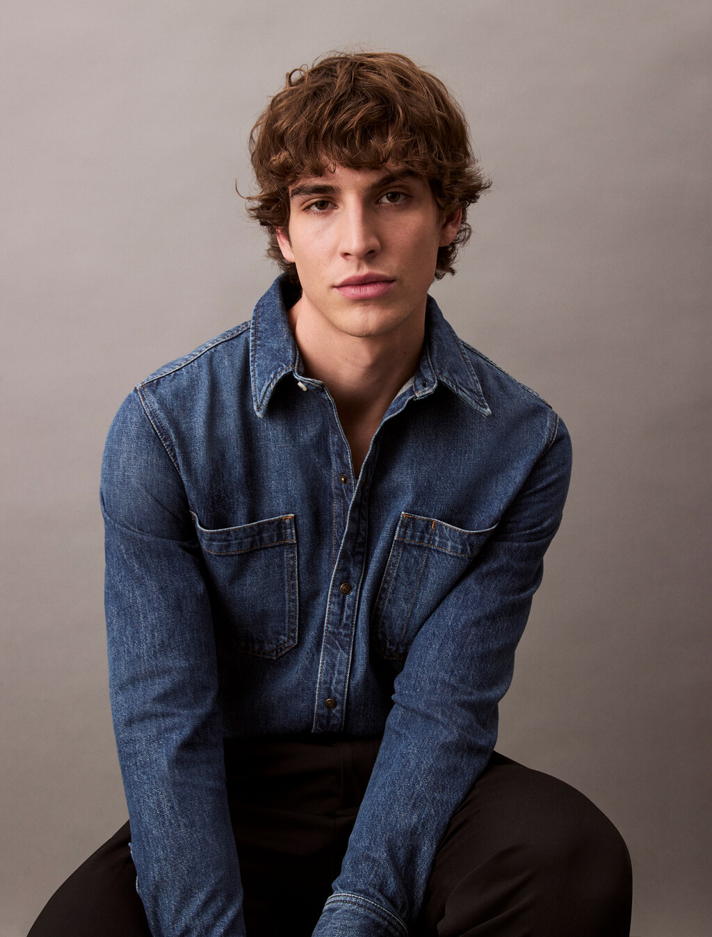 Lean Denim Shirt, CK NO05, hi-res