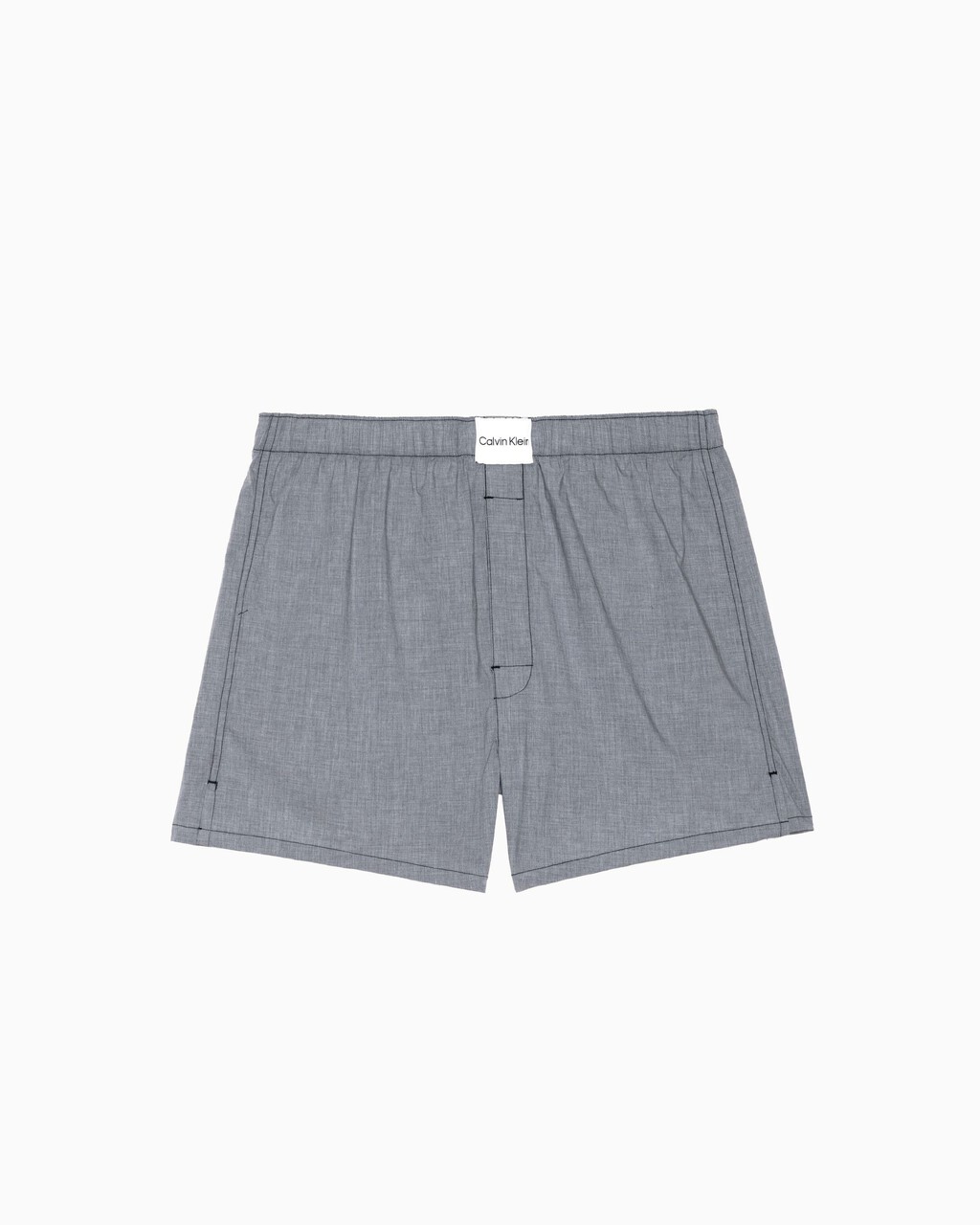 PURE COTTON SLEEP SLIM BOXERS, Blue Chambray Heather, hi-res