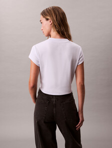 Slim Cropped Monogram T-shirt, Lacey Lilac, hi-res