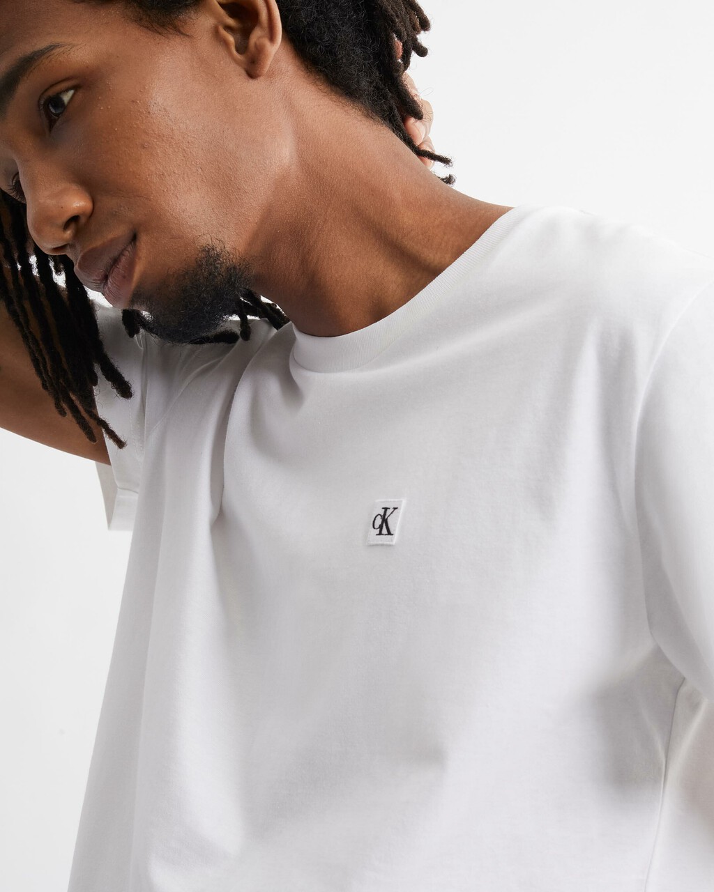 CK Badge Regular Tee, Bright White, hi-res