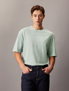 Washed Puff Print Tee, Lead, hi-res