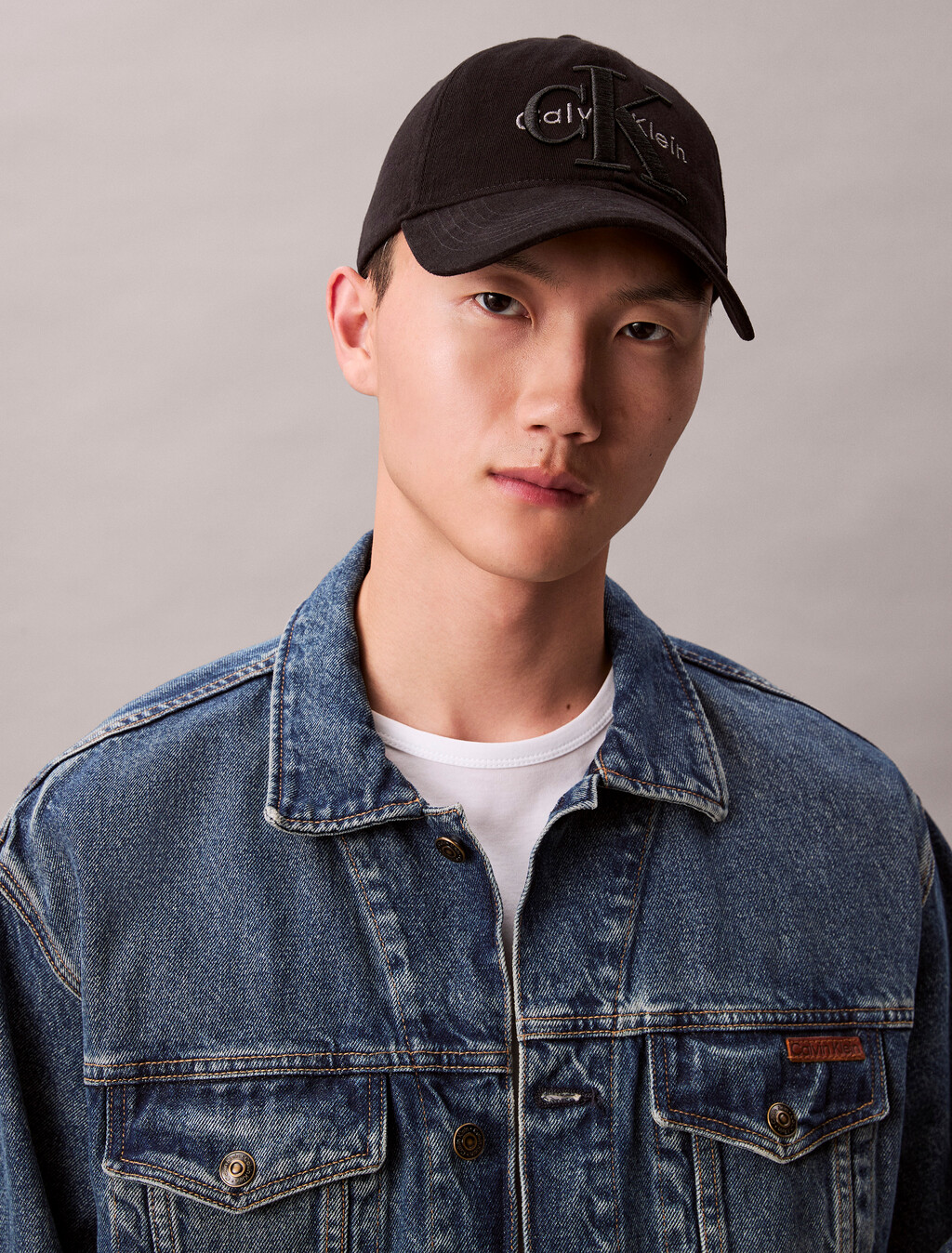 Layered Monogram Logo Graphic Baseball Cap, Black, hi-res