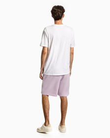 V NECK LOGO COTTON SLUB TEE, BRILLIANT WHITE, hi-res
