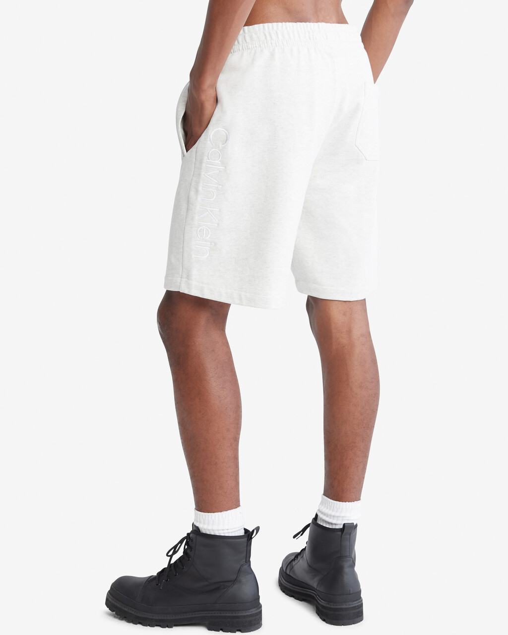 LOGO TERRY SHORTS, BC01 Light Grey Heather, hi-res