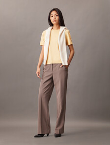Silk Cotton Crewneck Tee, Lemon Peel, hi-res