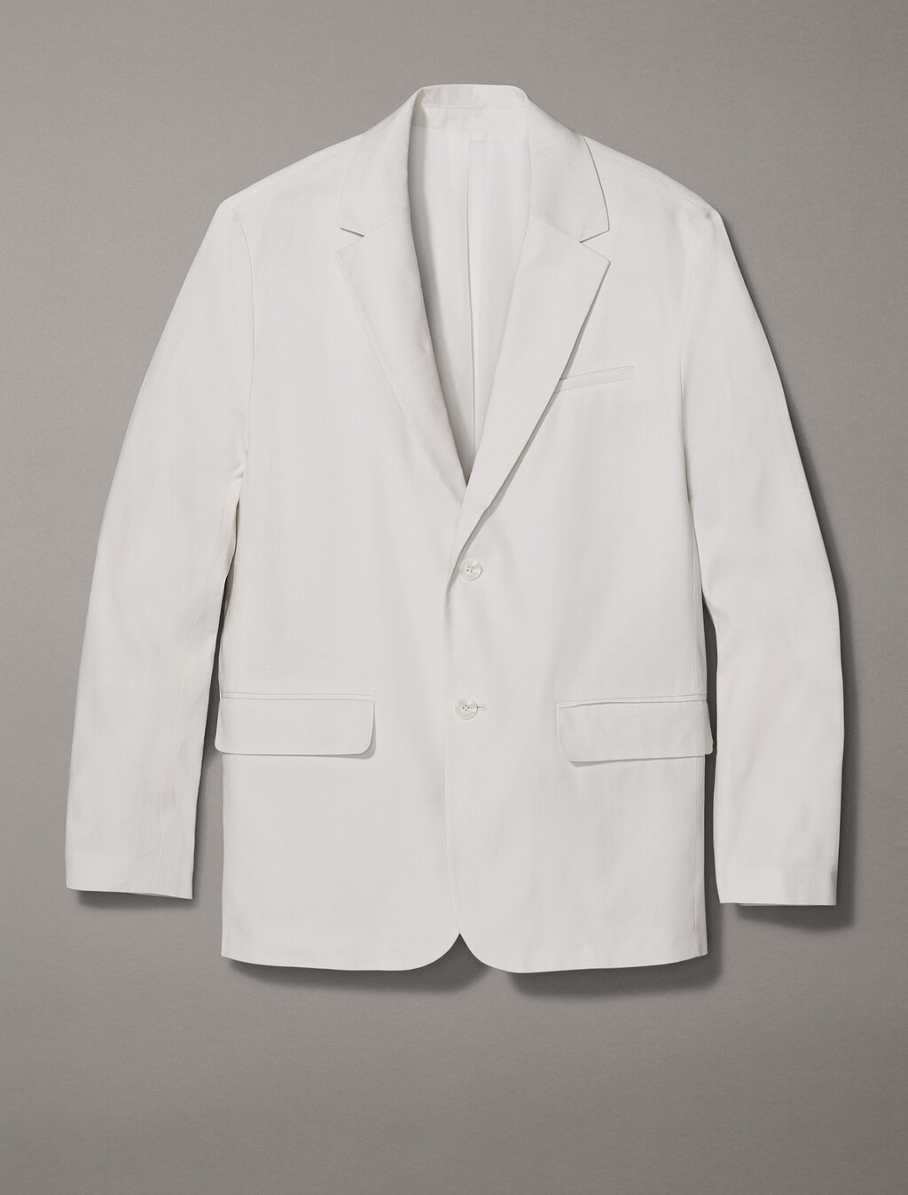 Linen Blend Blazer, White Onyx, hi-res