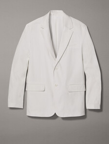 Linen Blend Blazer, White Onyx, hi-res