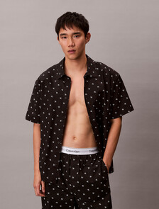 Cotton Poplin Sleep Shirt, DIAMOND LOGO BLACK, hi-res