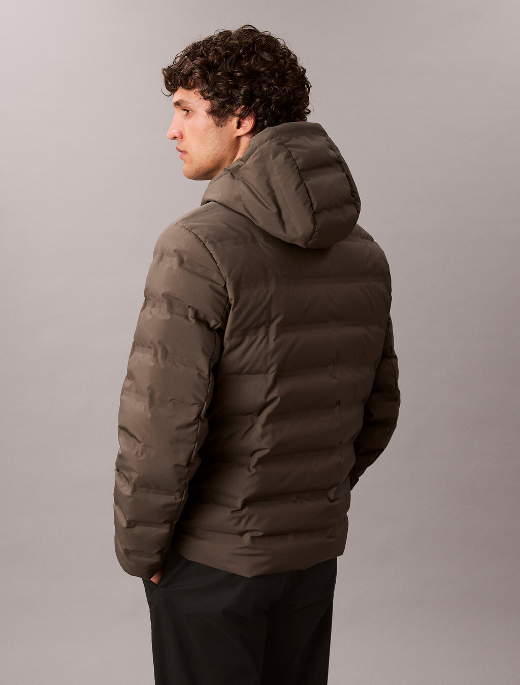 Packable Embossed Logo Quilted Puffer Jacket, Beluga, hi-res