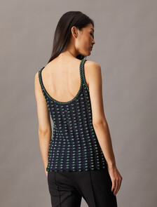 Crochet Beaded Tank Top, Dark Sapphire, hi-res