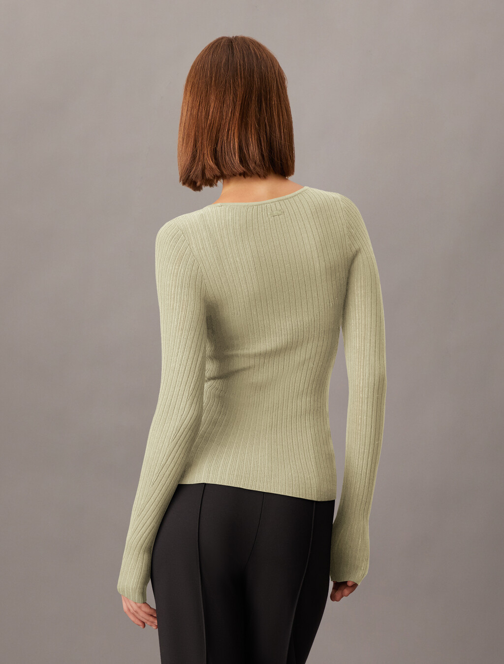 Sheer Long Sleeve Sweater, Sueded, hi-res