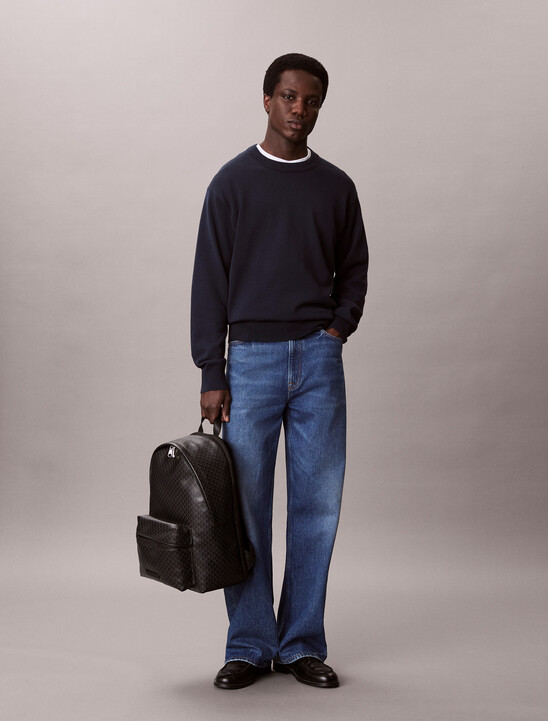 Coated Canvas Emblem Logo Backpack