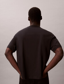 Velvet Monogram Tee, Black, hi-res