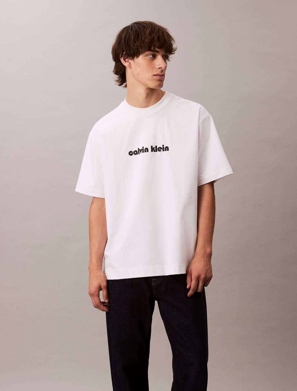 Cooling Jersey Relaxed Logo Tee, Bright White, hi-res