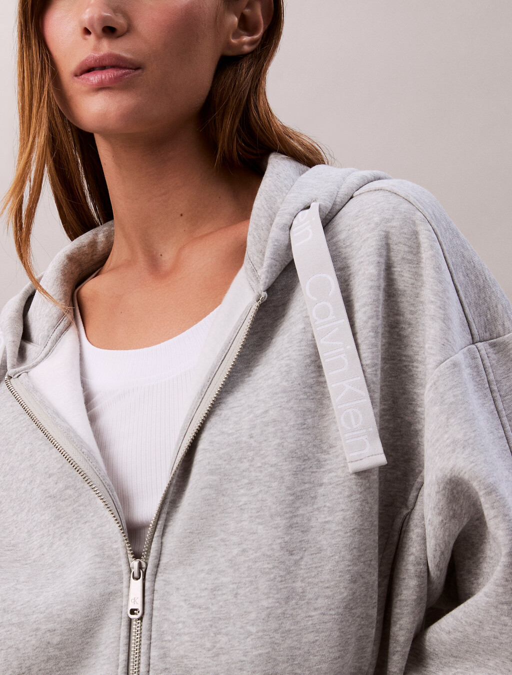 Logo Tape Zip Hoodie, BC04 History Heather, hi-res