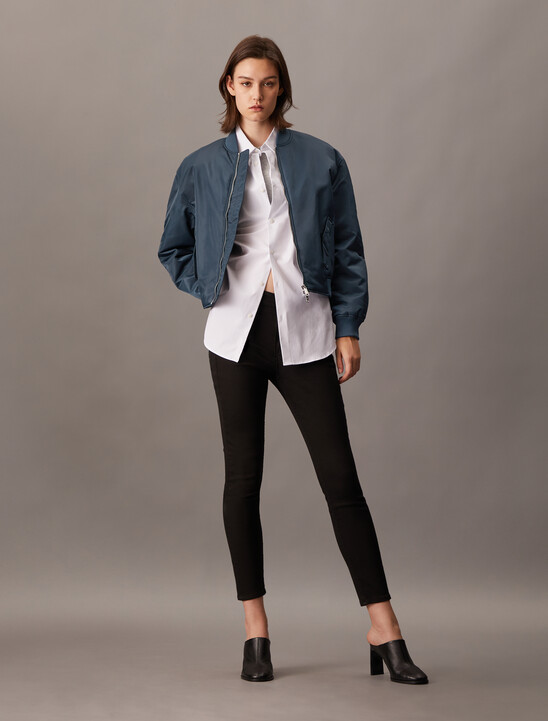 Padded Nylon Bomber Jacket