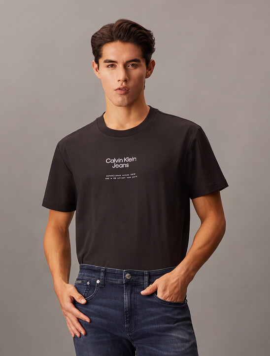 Textured Logo Smooth Cotton Tee