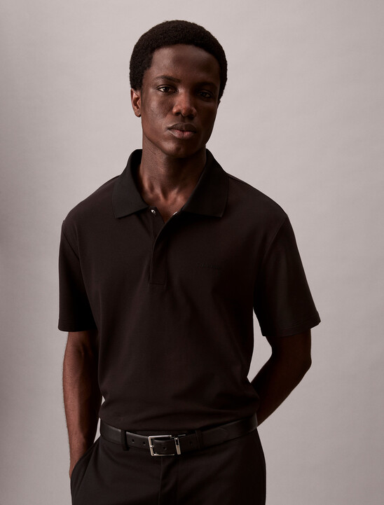 Cotton Blend Pique Polo Shirt