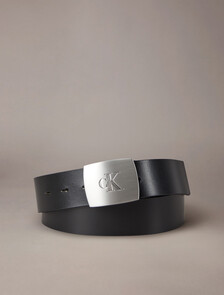 Clamp Buckle Belt 38mm, Black / Brushed Nickel, hi-res