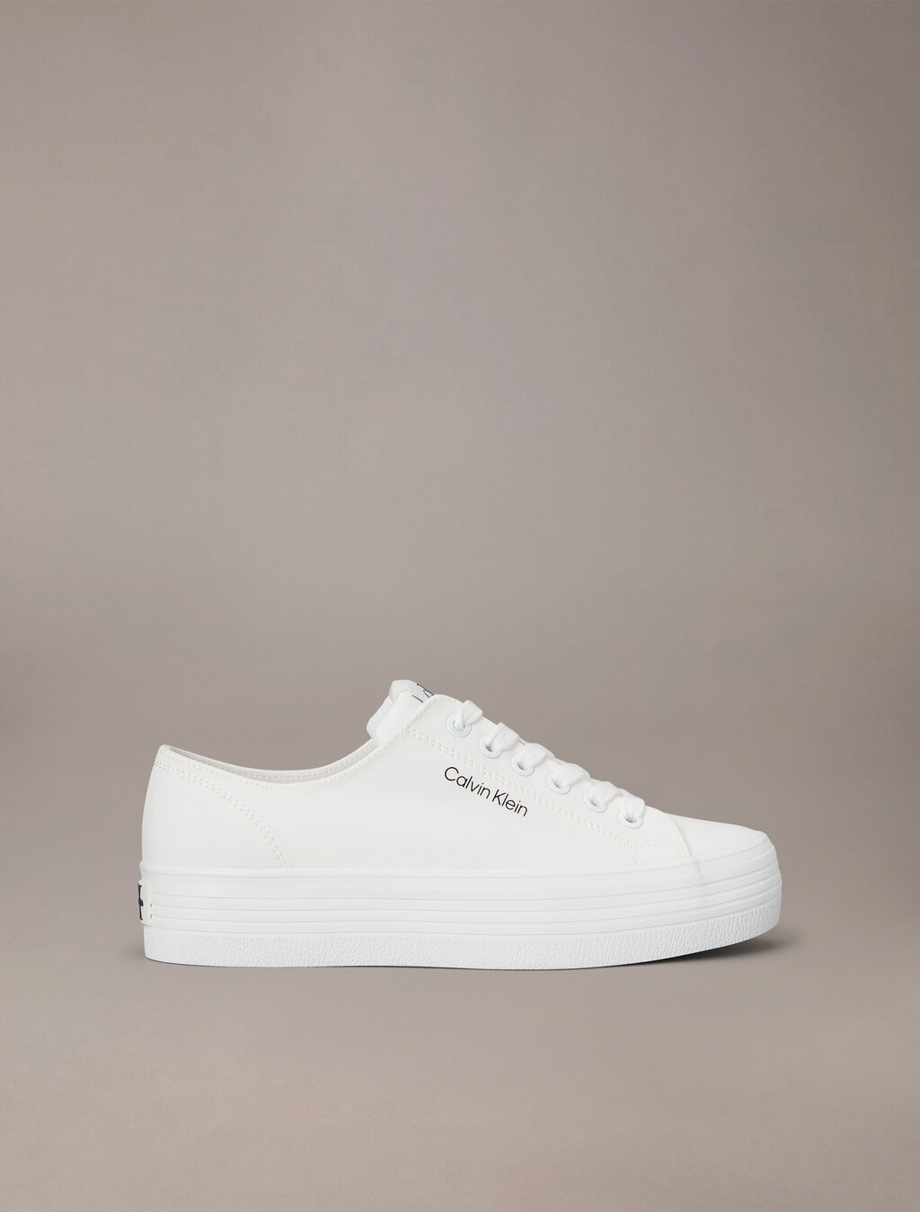 Recycled Cotton Flatform Sneaker, White, hi-res