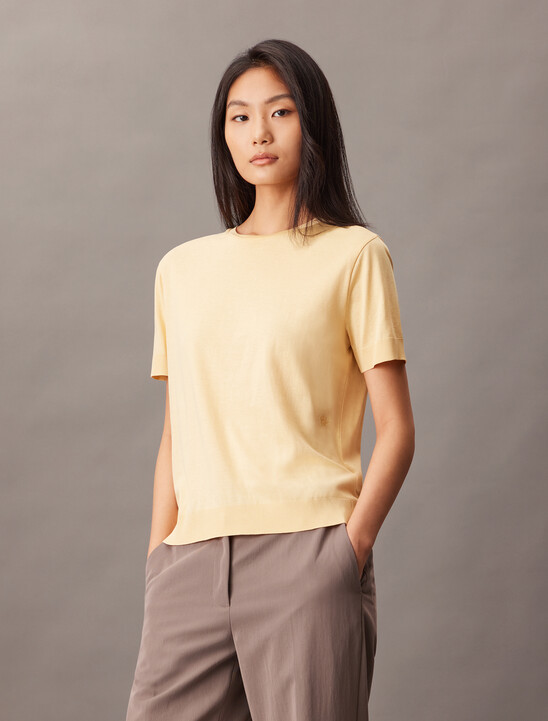 Silk Cotton Crewneck Tee