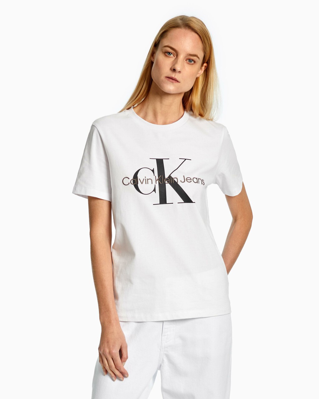 Organic Cotton Monogram Tee, white