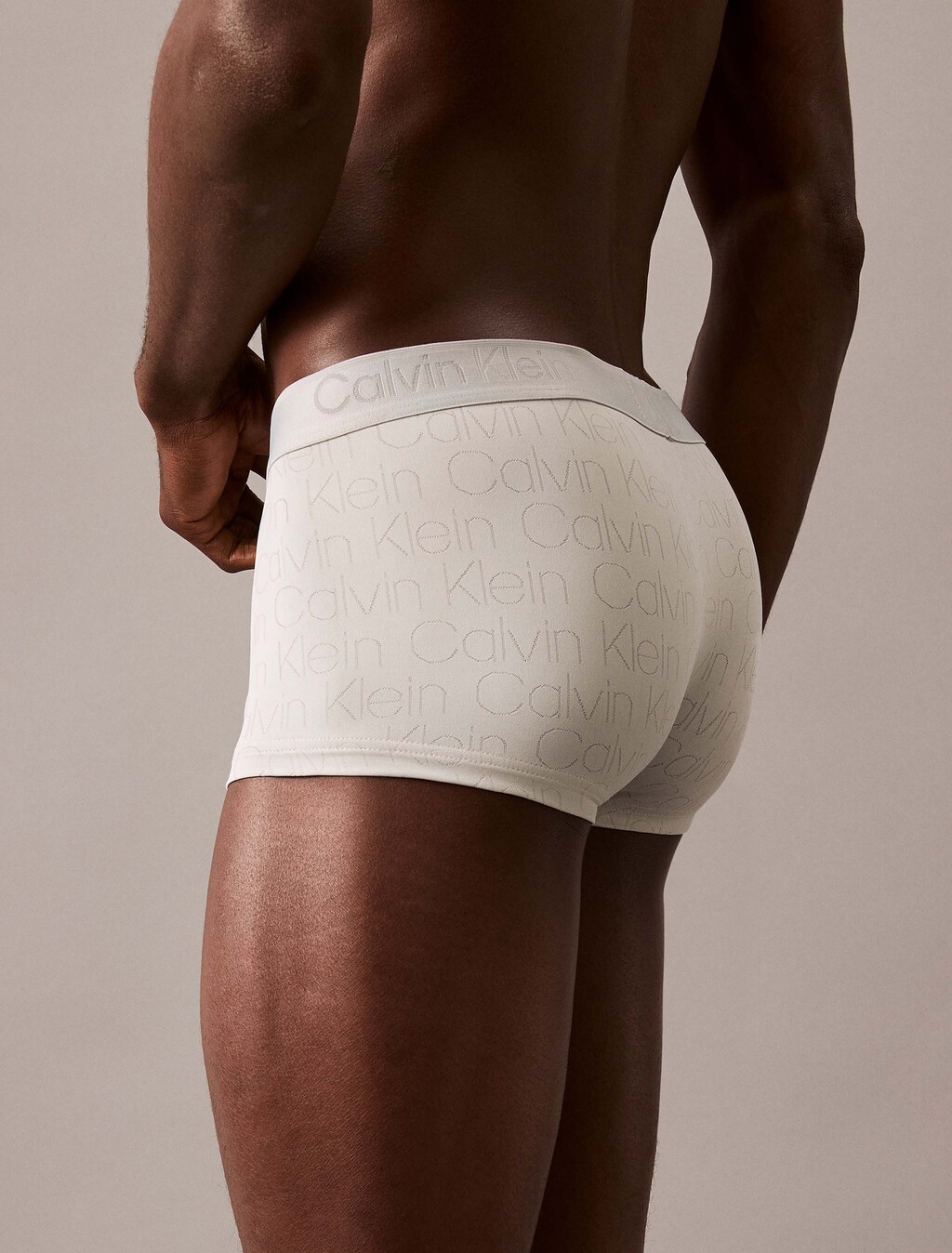 CK Black Logo Jacquard Low Rise Trunks, Jura Gray, hi-res