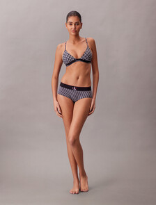 Triangle Bikini Top - CK Icon, 20242 ICON COTTON EMBLEM+BLACK, hi-res