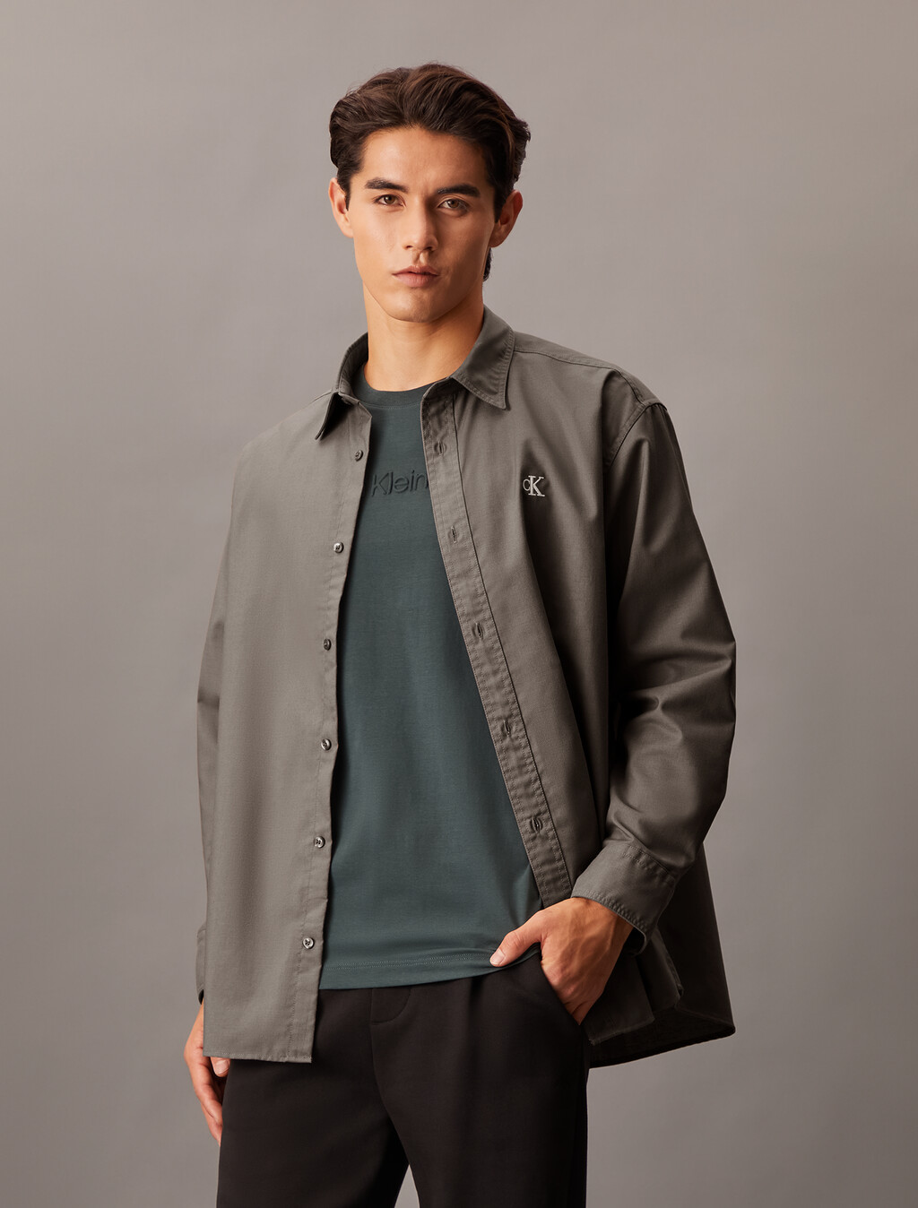 Relaxed Oxford Shirt, Falcon, hi-res