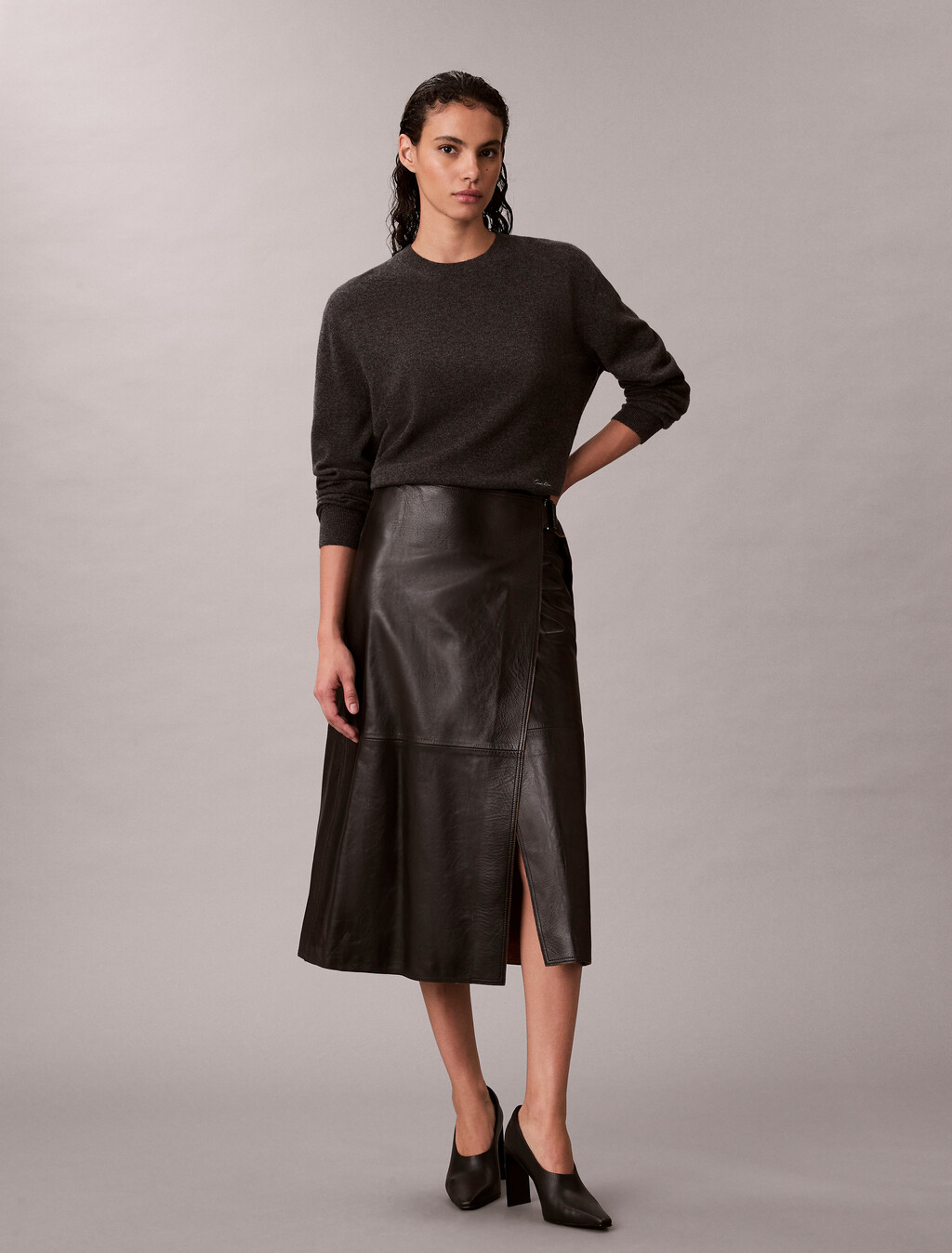 Cashmere Relaxed Jumper, B65 Charcoal Grey Heather, hi-res