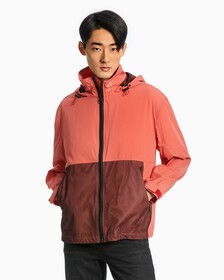 PACKABLE STACKED LOGO WINDBREAKER, Rhubarb Red, hi-res