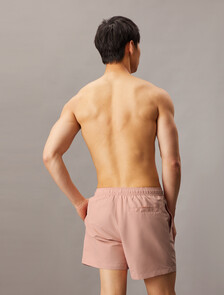 Medium Drawstring Swim Shorts - Logo Embroidery, Vintage Peach, hi-res