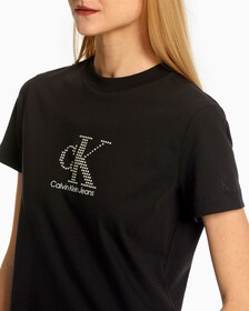 PEARLIZED MONOGRAM APPLIQUE TEE, Ck Black, hi-res